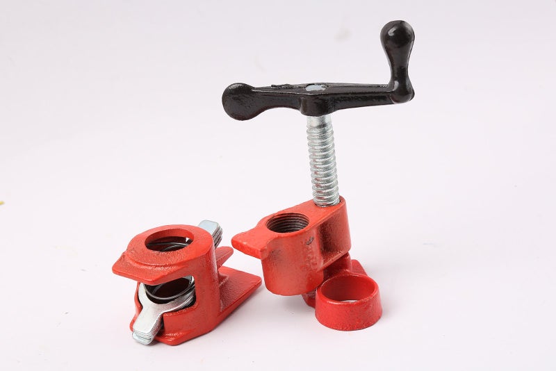 WINTOOLS (4 Pack) 3/4" Wood Gluing Pipe Clamp Set Heavy Duty PRO Woodworking Cast Iron - Image 3